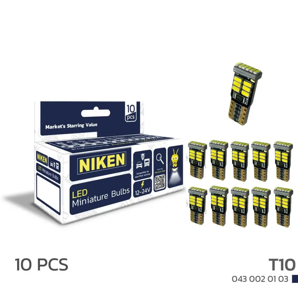 Niken T10 Park Ledi Led Ampul 18 Ledli Mini Canbus 10'Lu
