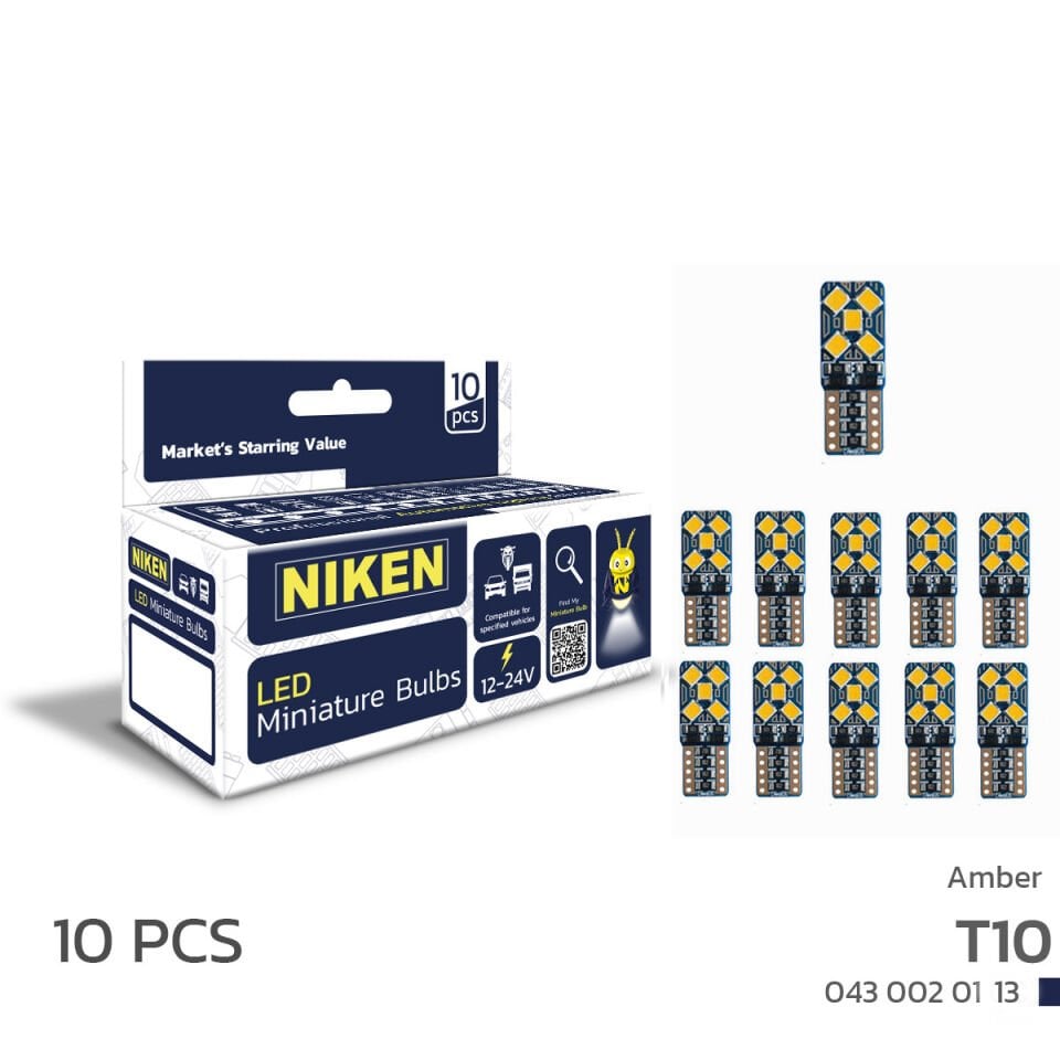 Niken T10 Park Ledi Turuncu Led Ampul 10 Ledli Canbus 10'Lu