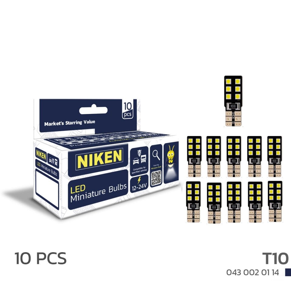 Niken T10 Park Ledi Turuncu Led Ampul 12 Ledli Canbus 10'Lu