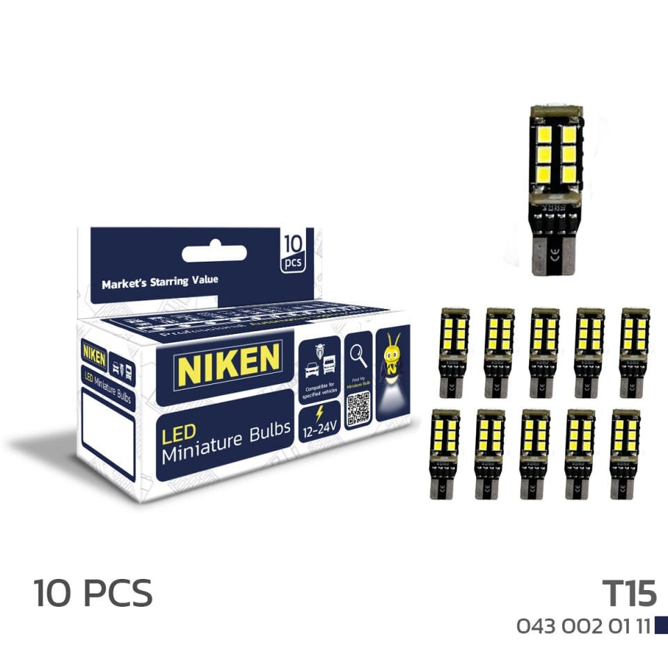 Niken T10 Park Ledi Led Ampul 15 Ledli Canbus 10'Lu