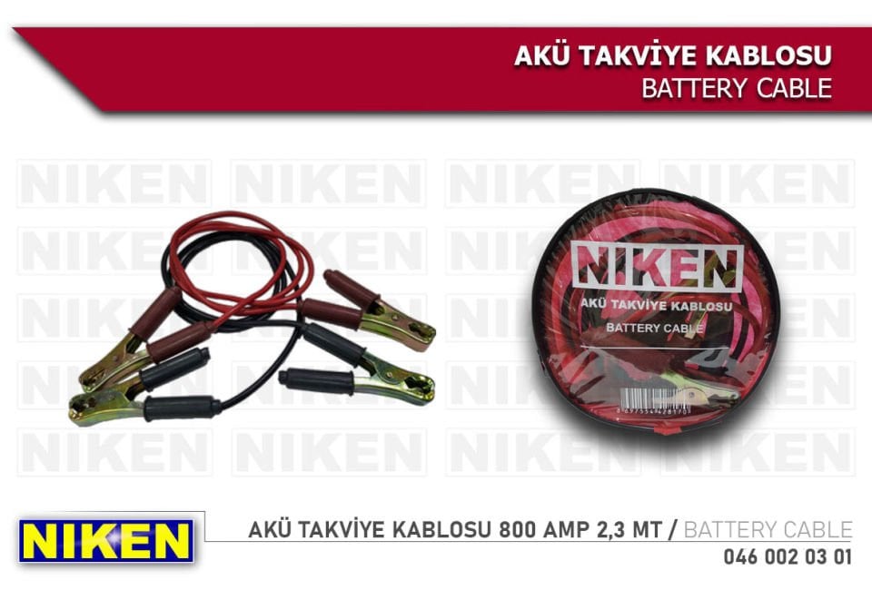 Niken Akü Takviye Kablosu 800 Amper 2.3 Metre