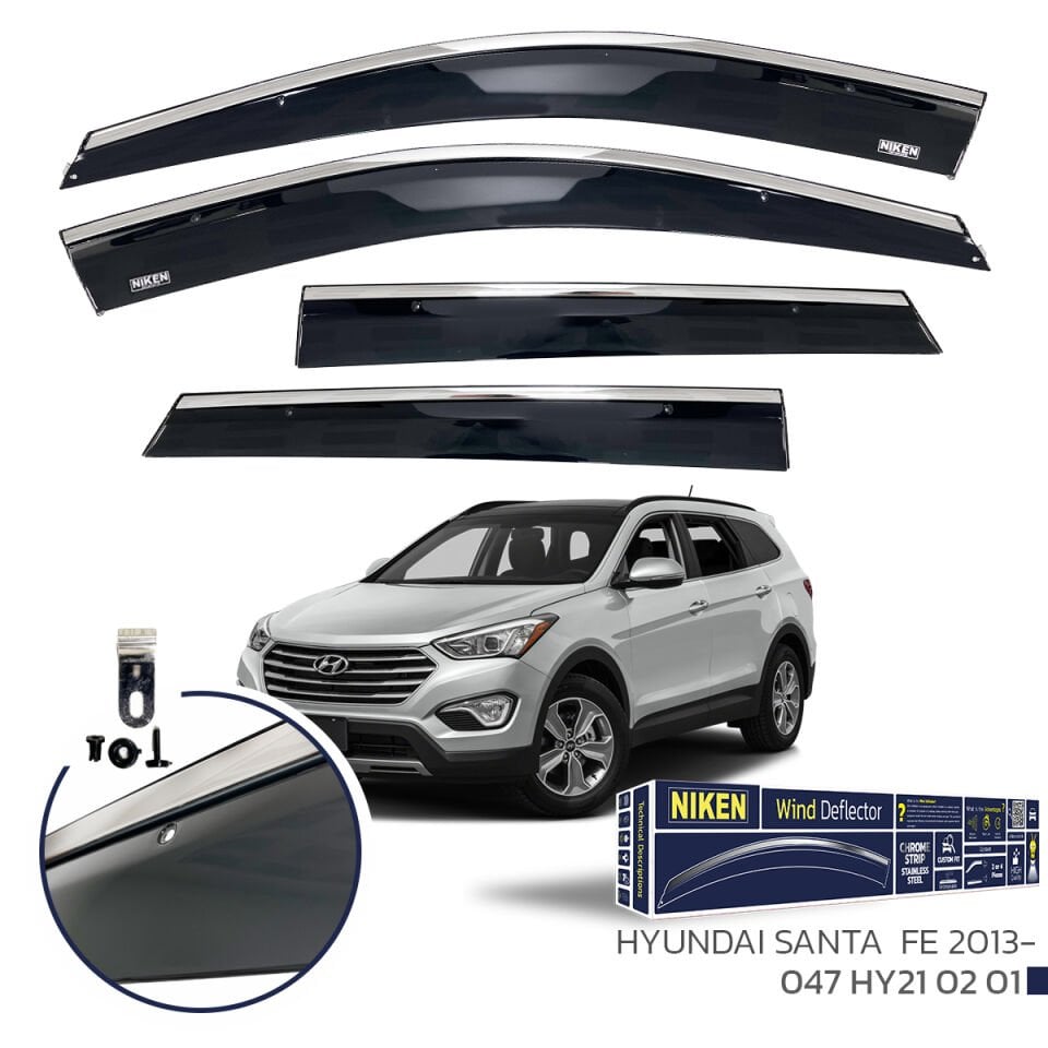 Niken Hyundai Santa Fe Cam Rüzgarlığı Kromlu 2013- Sonrası 4'Lü
