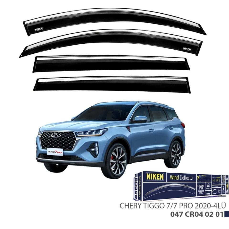 Niken Chery Tiggo 7/7 Pro 2020- Kromlu Cam Rüzgarlığı 4 LÜ