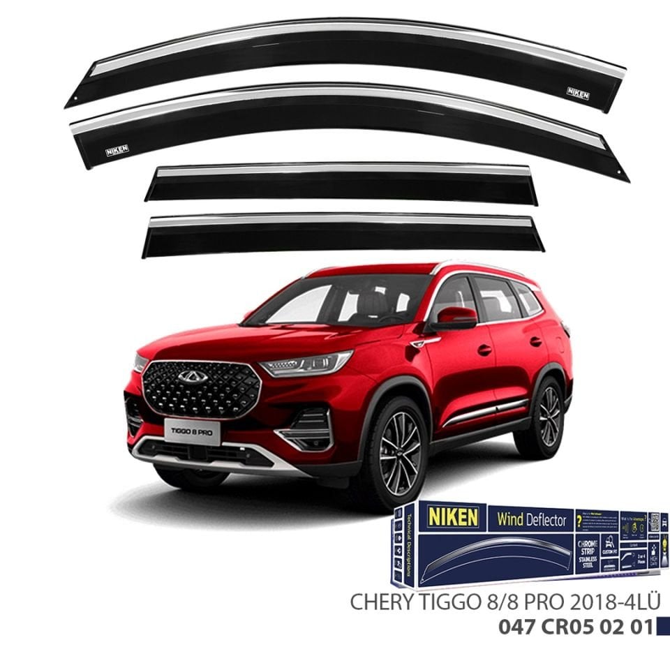 Niken Chery Tiggo 8/8 Pro 2018- Kromlu Cam Rüzgarlığı 4 LÜ