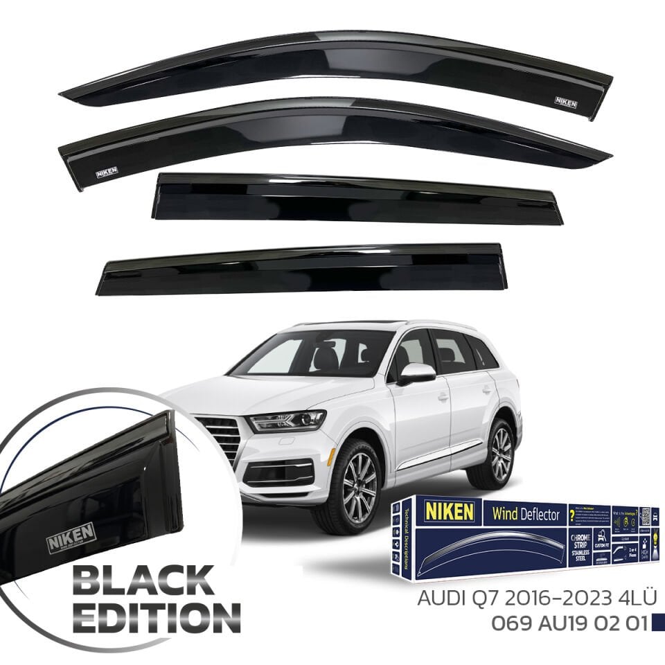 Niken Audi Q7 Cam Rüzgarlığı Siyah Kromlu 2016-2023 4'Lü