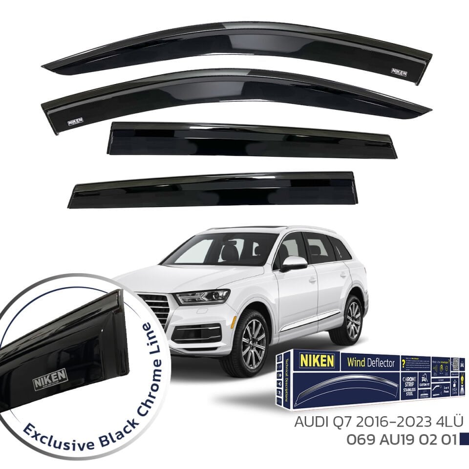 Niken Audi Q7 Cam Rüzgarlığı Siyah Kromlu 2016-2023 4'Lü