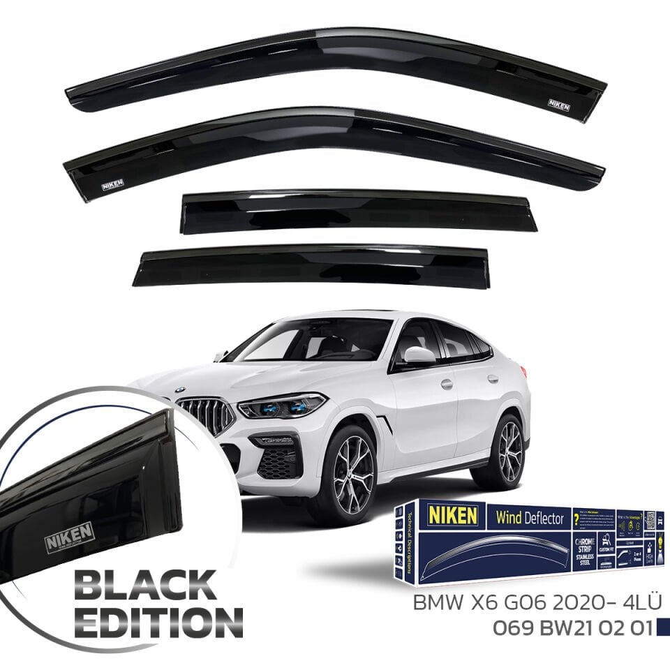 Niken Bmw G06 X6 Cam Rüzgarlığı Siyah Kromlu 2020- 4'Lü