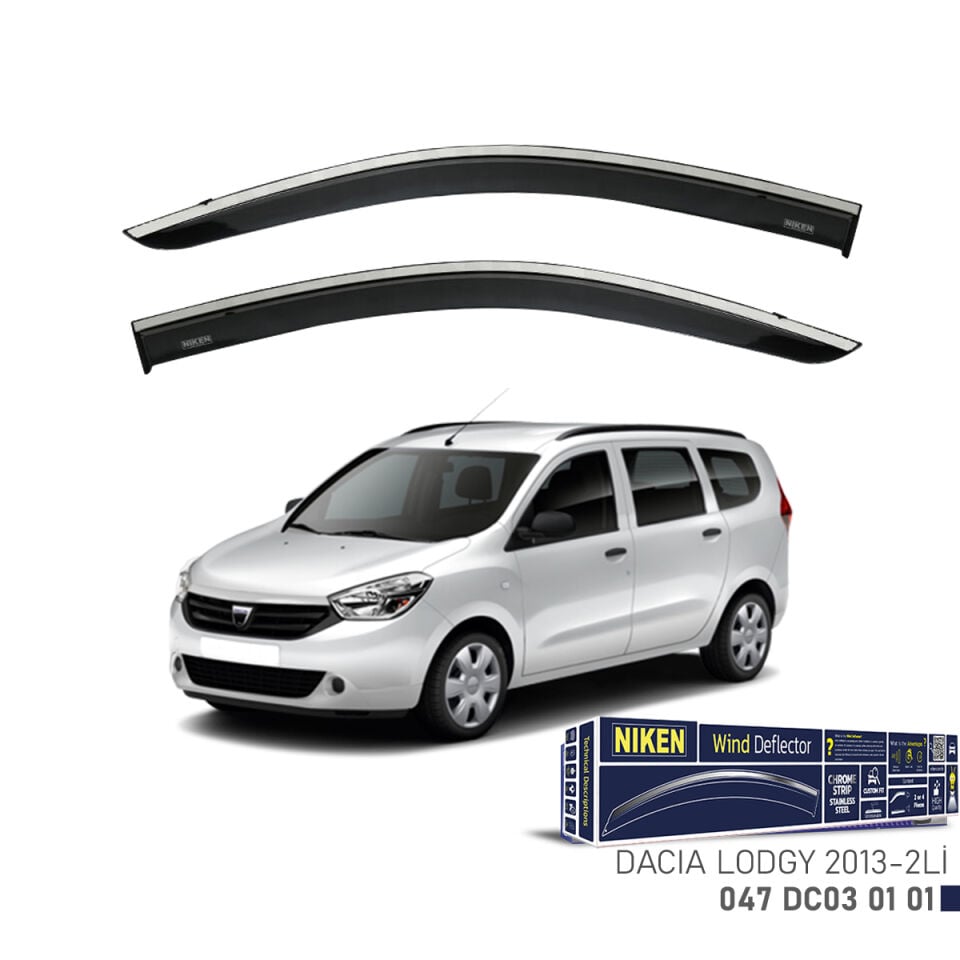 Niken Dacia Lodgy Cam Rüzgarlığı Kromlu (2013+) 2'li Set