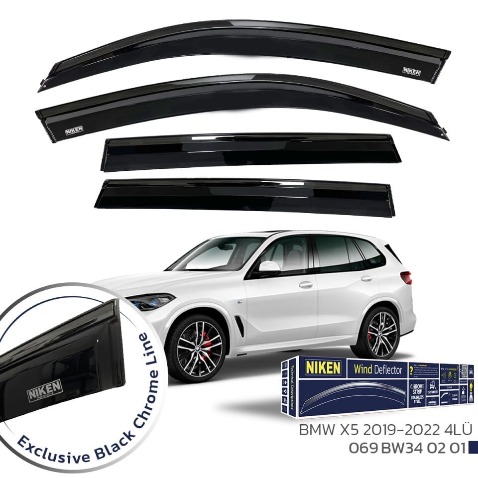 Niken Bmw X5 Cam Rüzgarlığı Siyah Kromlu 2019- 4'Lü