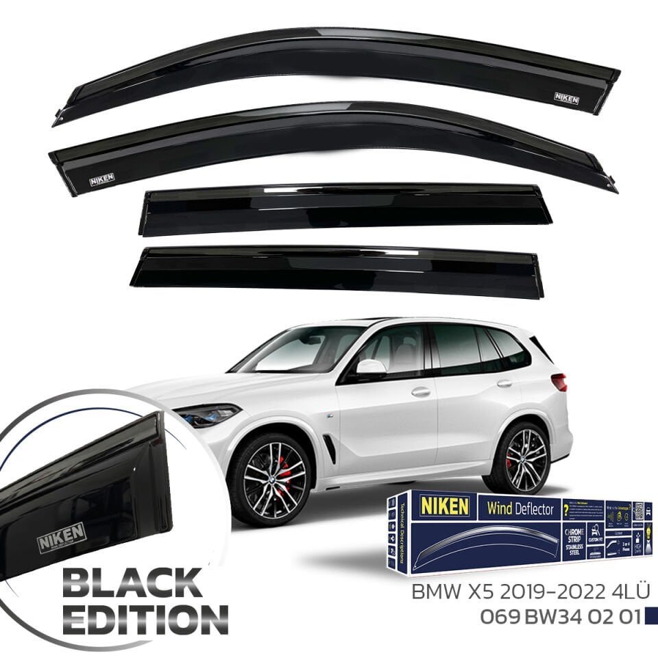Niken Bmw X5 Cam Rüzgarlığı Siyah Kromlu 2019- 4'Lü