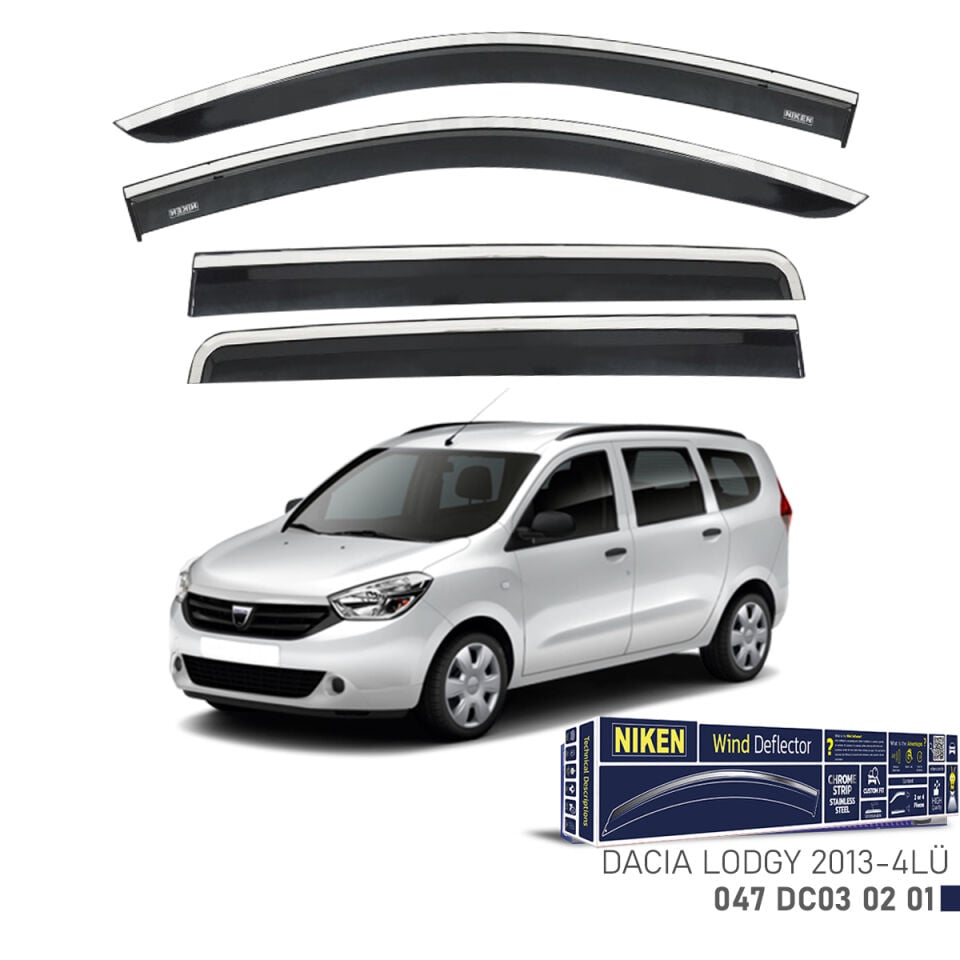 Niken Dacia Lodgy Cam Rüzgarlığı Kromlu (2013+) 4'lü Set