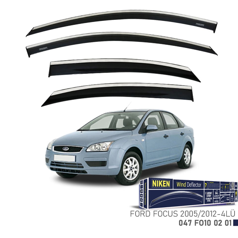 Niken Ford Focus 2 Cam Rüzgarlığı Kromlu (2005-2012) 4'lü Set