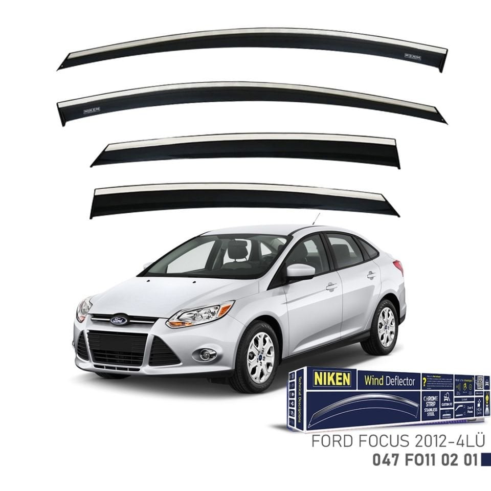 Niken Ford Focus 2012- Kromlu Cam Rüzgarlığı 4 LÜ