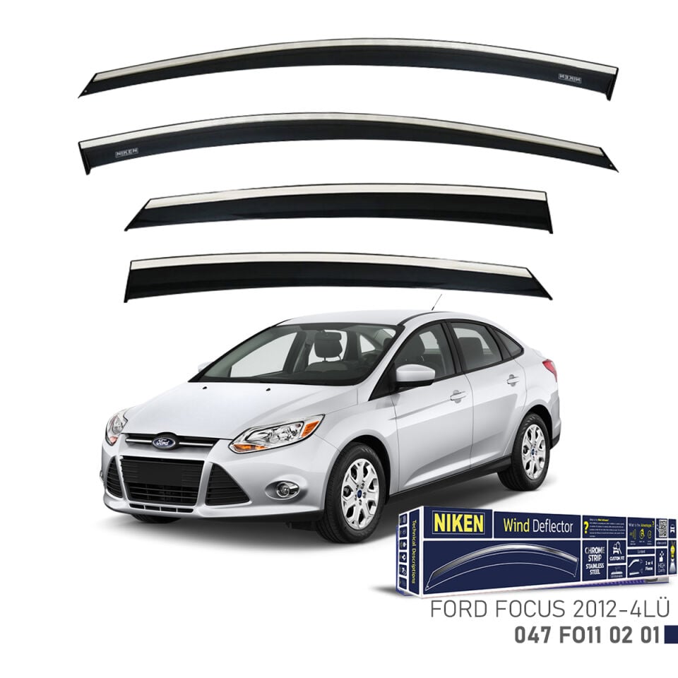 Niken Ford Focus 3 Cam Rüzgarlığı Kromlu (2012+) 4'lü Set