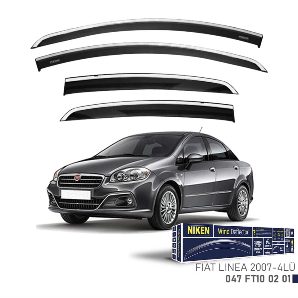 Niken Fiat Linea Cam Rüzgarlığı Kromlu (2007+) 4'lü Set