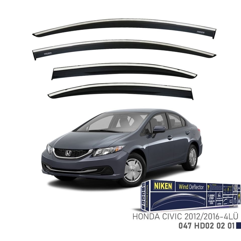 Niken Honda Civic FB7 Cam Rüzgarlığı Kromlu 2012-2016 4'Lü