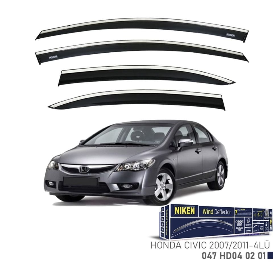 Niken Honda Civic FD6 Cam Rüzgarlığı Kromlu 2006-2011 4'Lü