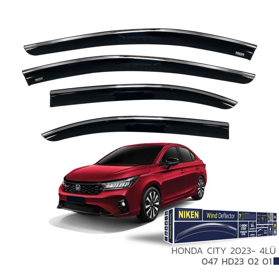 Honda City 2023- Kromlu Cam Rüzgarlığı 4lü