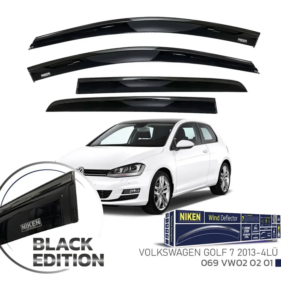Niken Volkswagen Golf 7 Cam Rüzgarlığı Siyah Kromlu 2013- 4'Lü