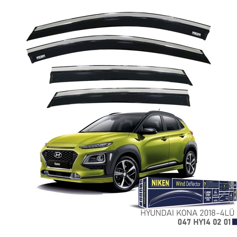 Niken Hyundai Kona Cam Rüzgarlığı Kromlu 2018- 4'Lü