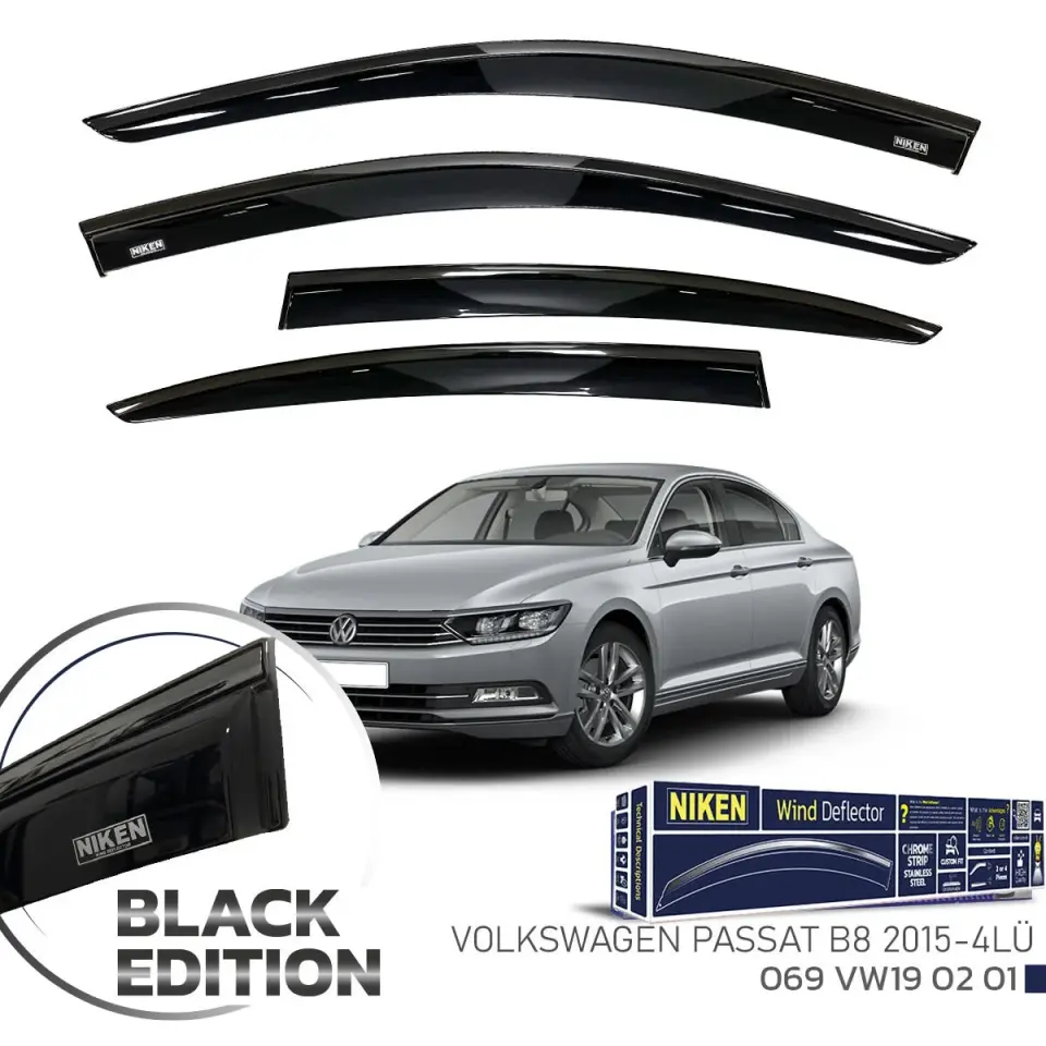 Niken Volkswagen Passat B8 Cam Rüzgarlığı Siyah Kromlu 2015- 4'Lü