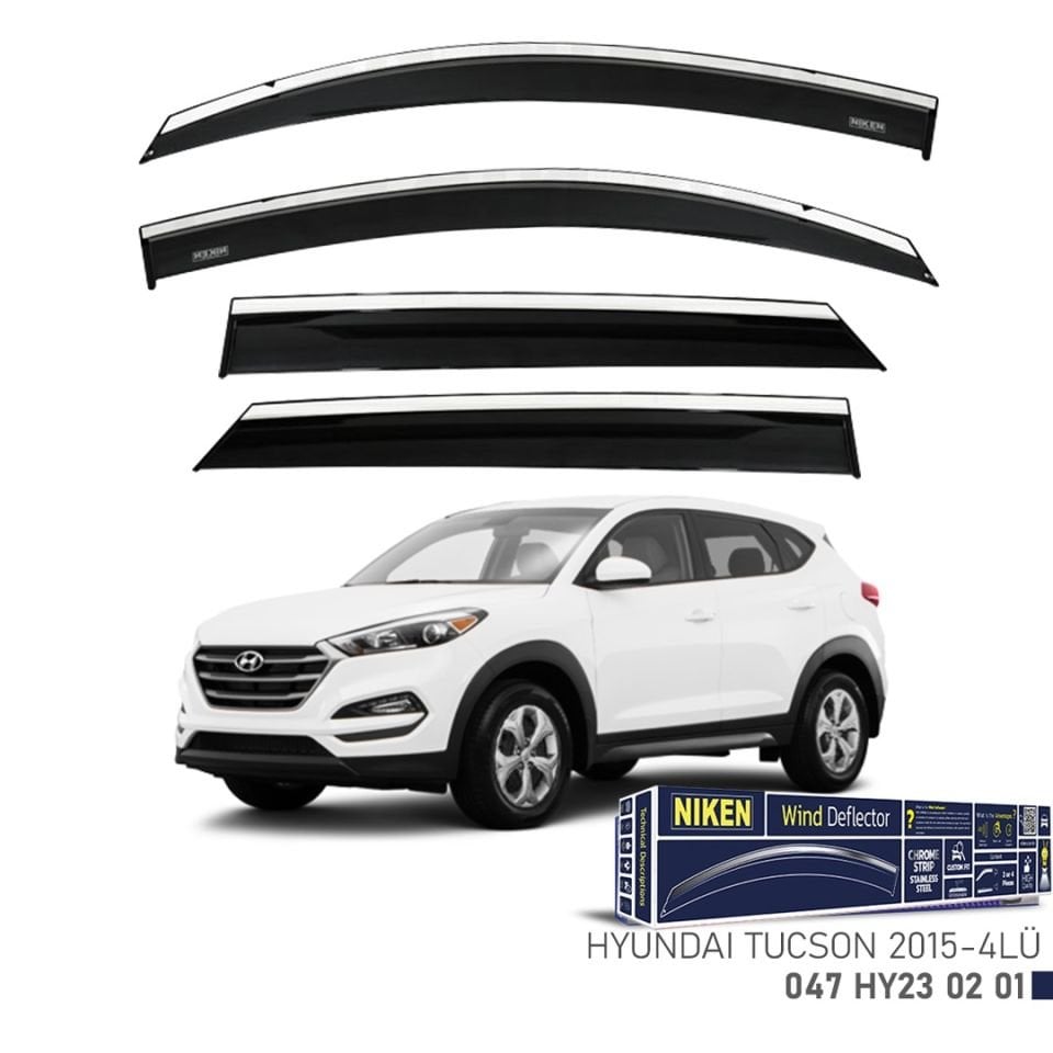 Niken Hyundai Tucson Cam Rüzgarlığı Kromlu 2015- 4'Lü