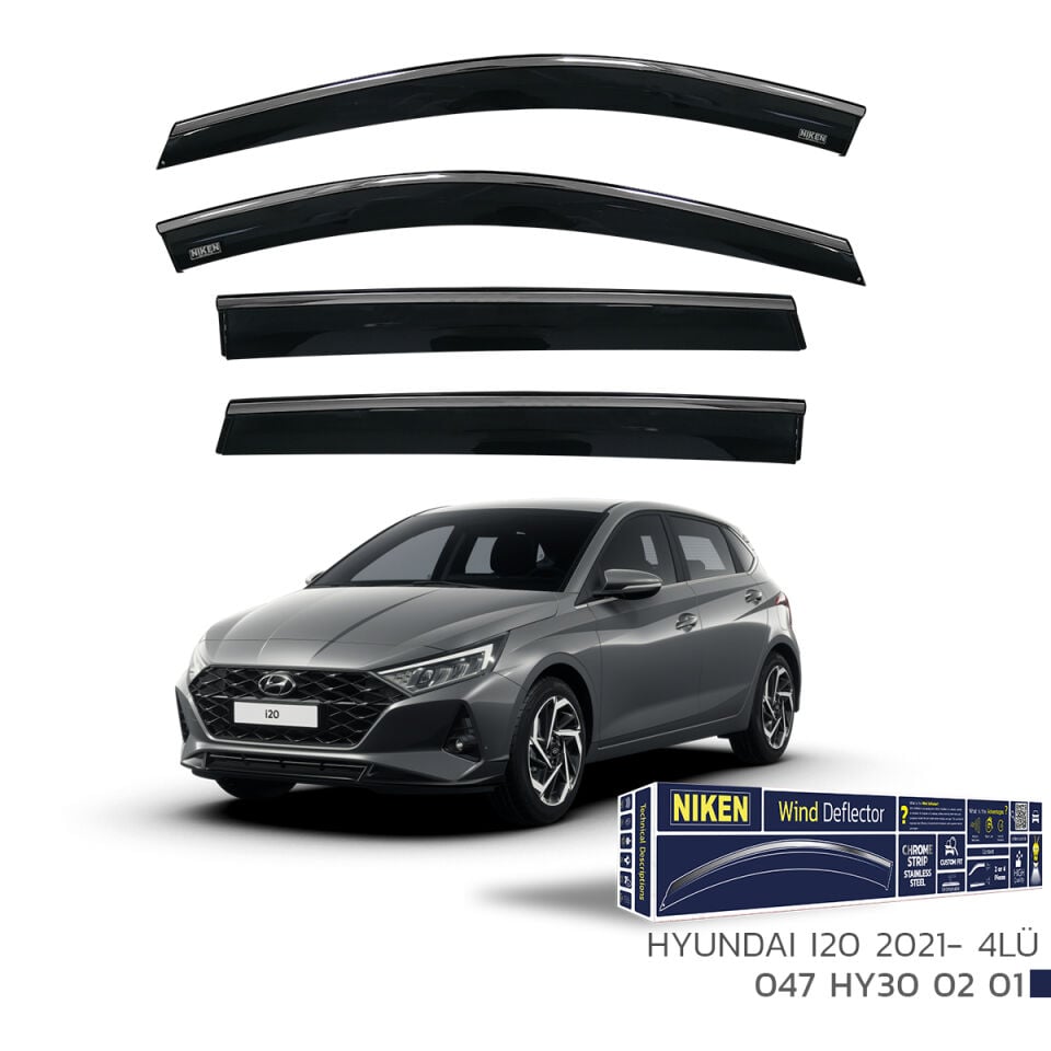 Niken Hyundai i20 Cam Rüzgarlığı Kromlu (2021+) 4'lü Set