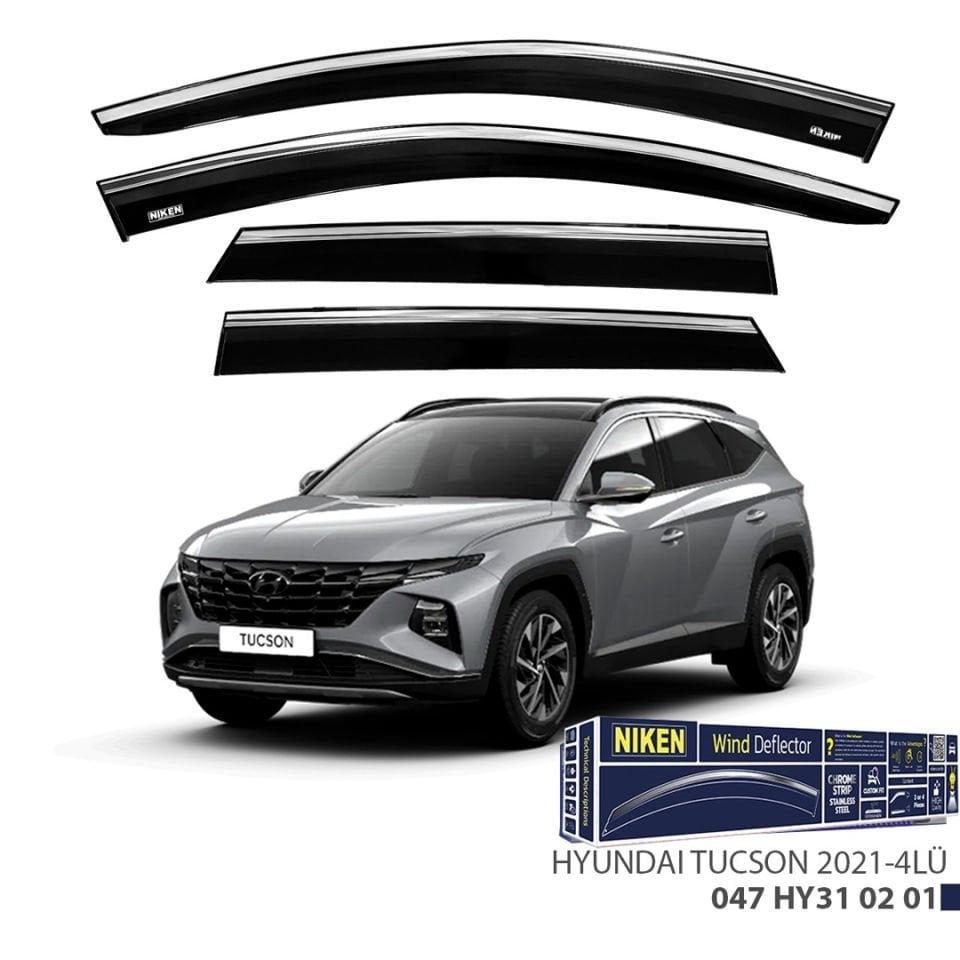 Niken Hyundai Tucson Cam Rüzgarlığı Kromlu 2021- 4'Lü