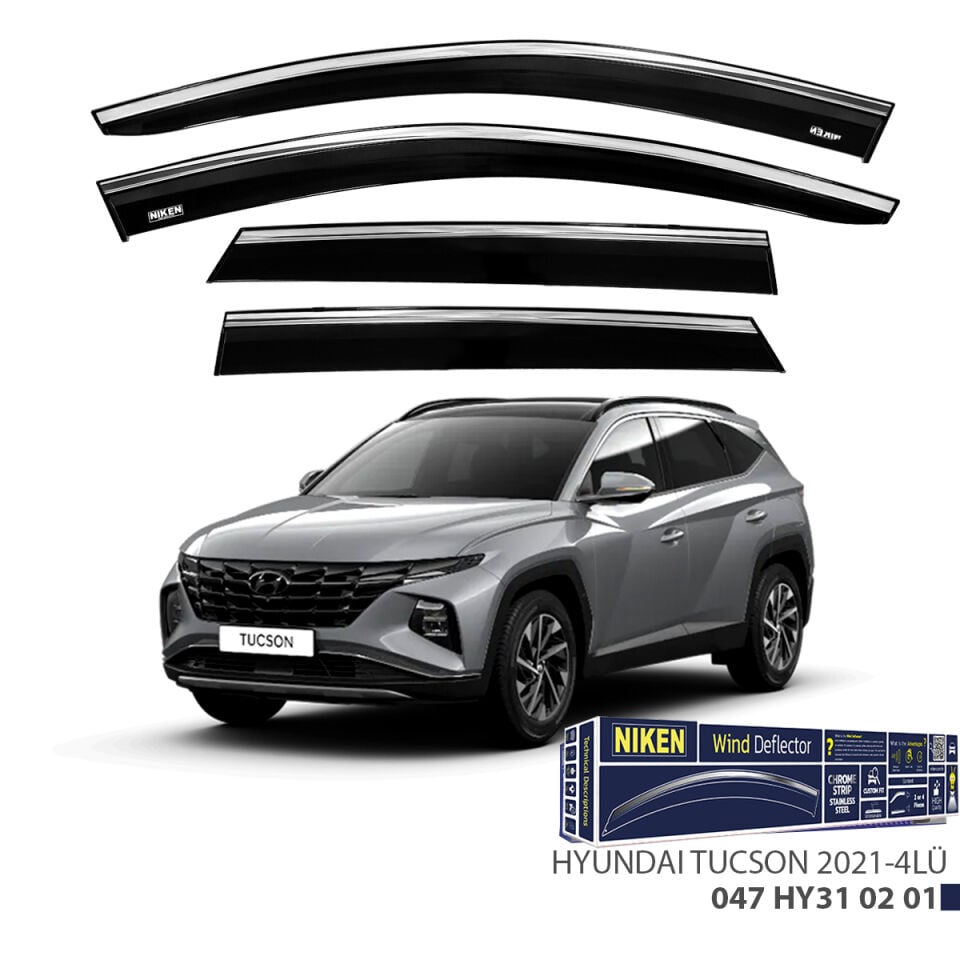 Niken Hyundai Tucson Cam Rüzgarlığı Kromlu (2021+) 4'lü Set