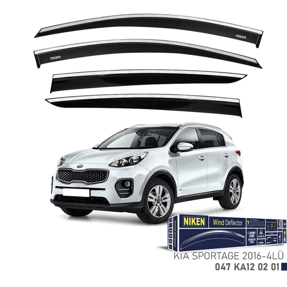 Niken Kia Sportage Cam Rüzgarlığı Kromlu 2016- 4'Lü