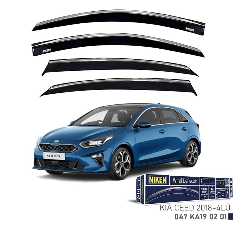 Niken Kia Ceed Cam Rüzgarlığı Kromlu 2018- 4'Lü