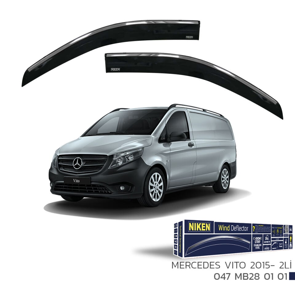 Niken Mercedes Vito Cam Rüzgarlığı Kromlu (2015+) 2'li Set