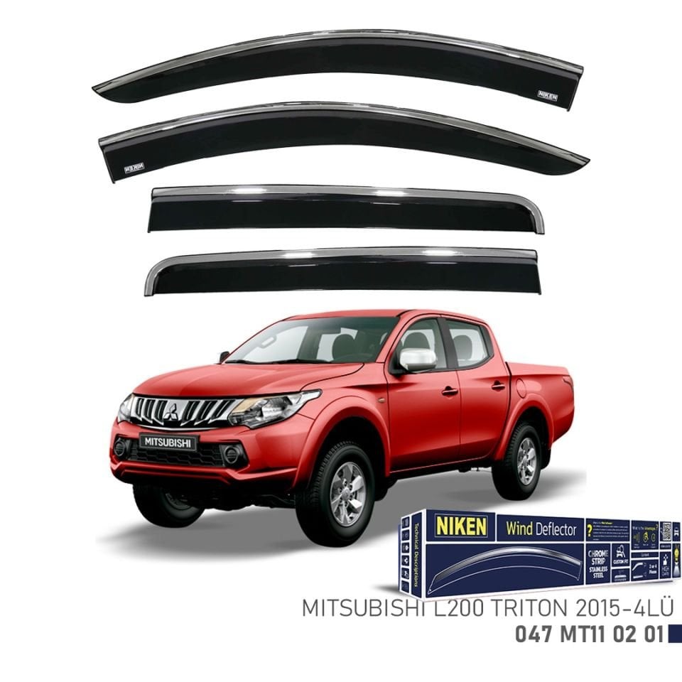 Niken Mitsubishi L200 Cam Rüzgarlığı Kromlu (2015+) 4'lü Set