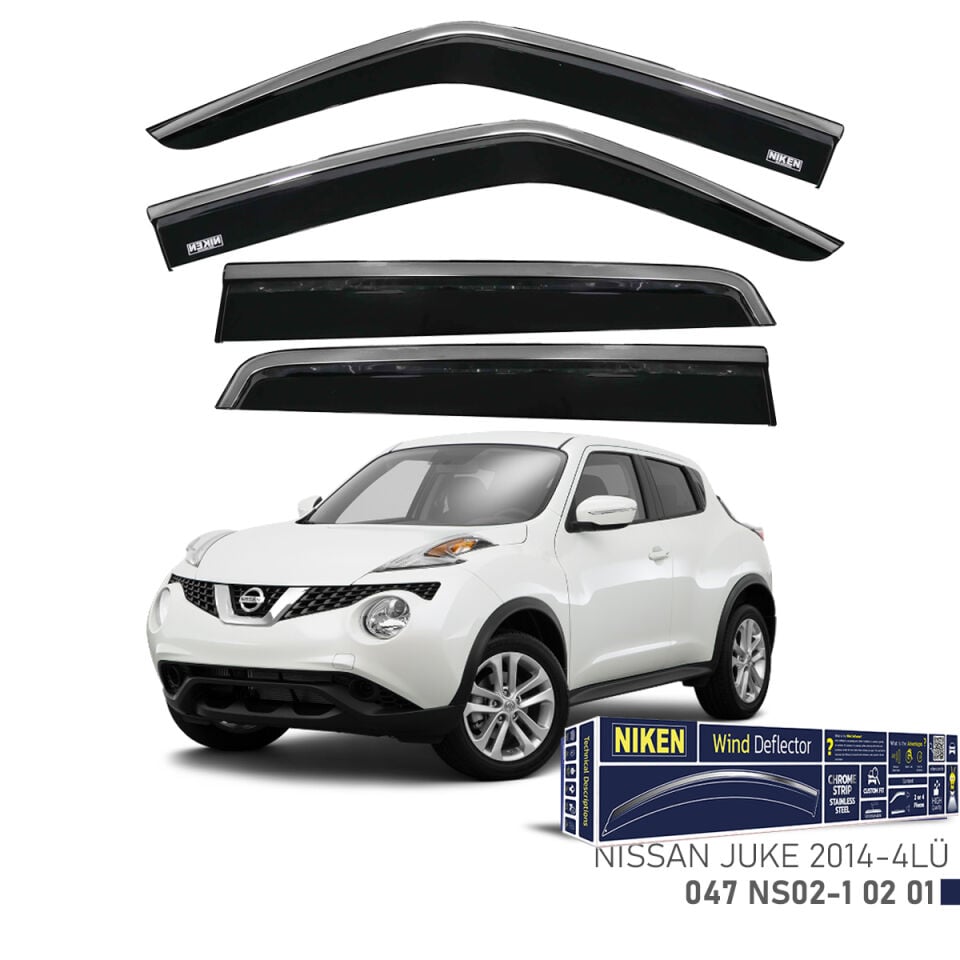 Niken Nissan Juke Cam Rüzgarlığı Kromlu (2014+) 4'lü Set