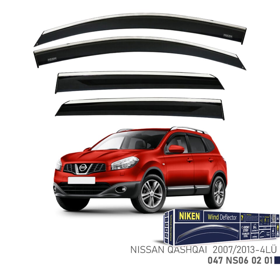 Niken Nissan Qashqai Cam Rüzgarlığı Kromlu (2007-2013) 4'lü Set