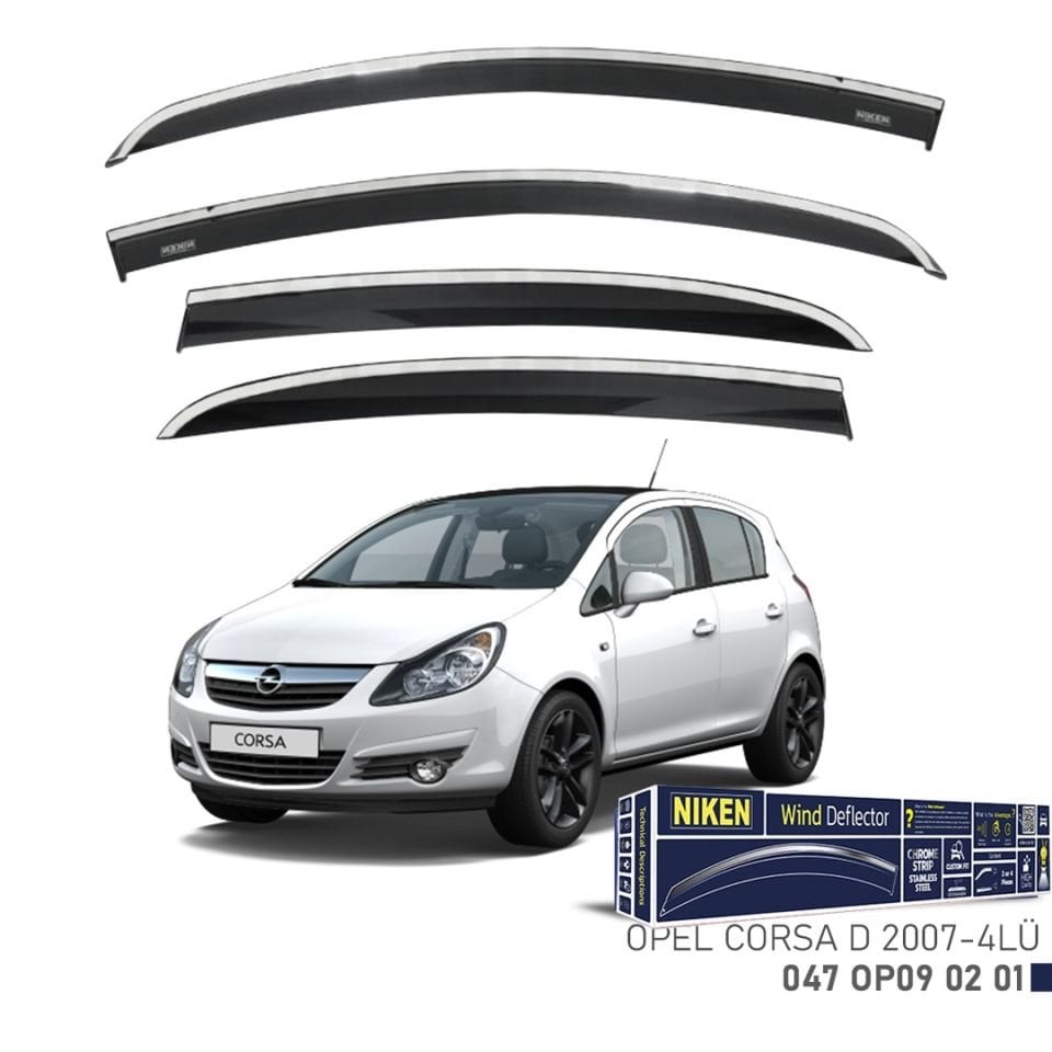 Niken Opel Corsa D 2007- Kromlu Cam Rüzgarlığı 4 LÜ