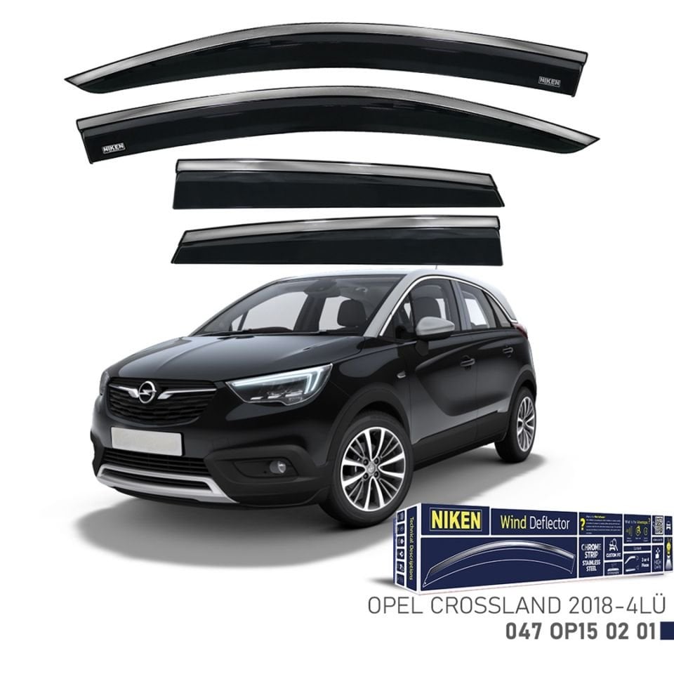 Niken Opel Crossland X 2018- Kromlu Cam Rüzgarlığı 4 LÜ