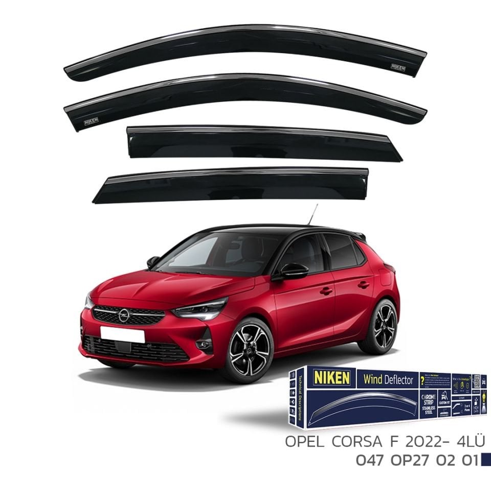 Niken Opel Corsa F 2022- Kromlu Cam Rüzgarlığı 4 LÜ