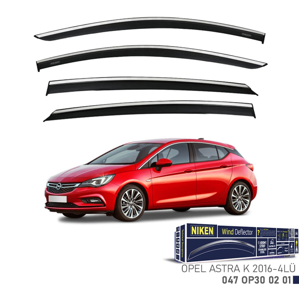 Niken Opel Astra K Cam Rüzgarlığı Kromlu (2016+) 4'lü Set