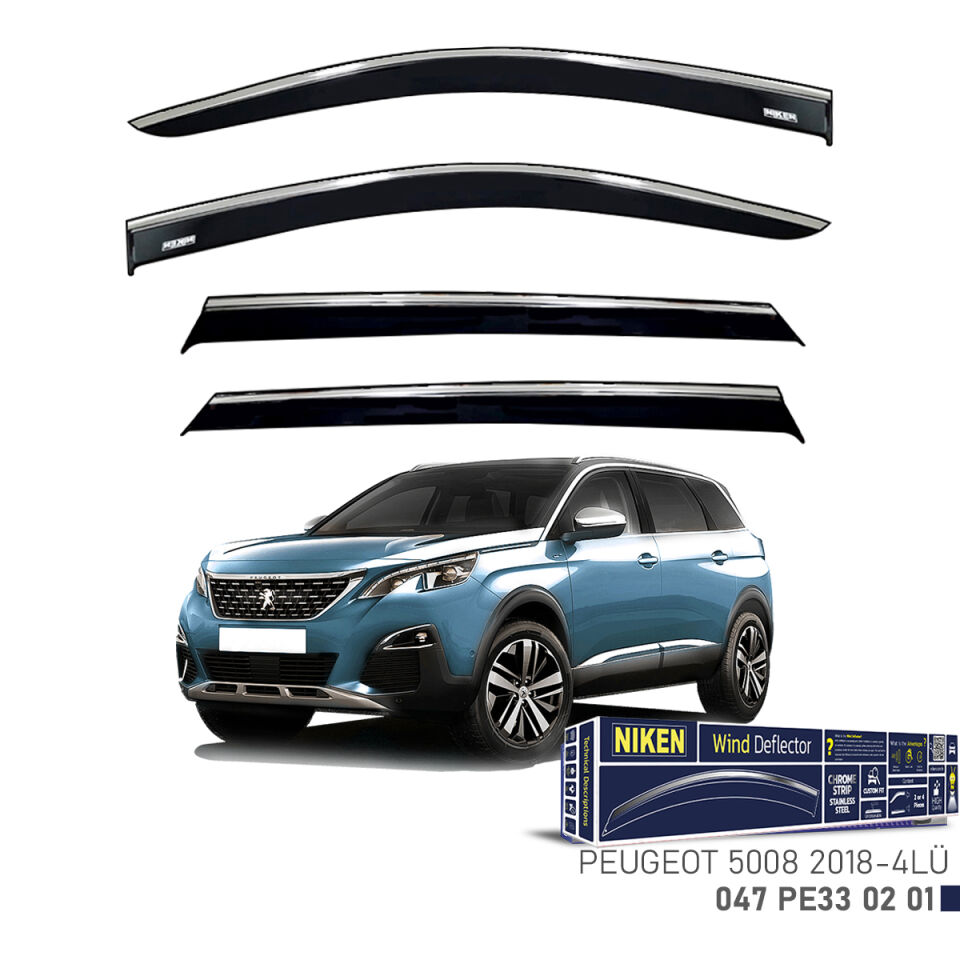 Niken Peugeot 5008 Cam Rüzgarlığı Kromlu (2018+) 4'lü Set