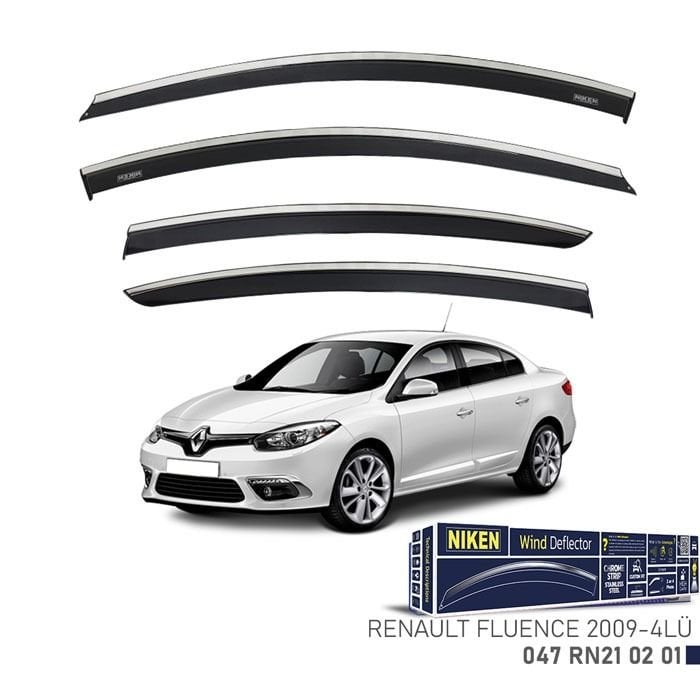 Niken Renault Fluence Cam Rüzgarlığı Kromlu 2009- 4'Lü