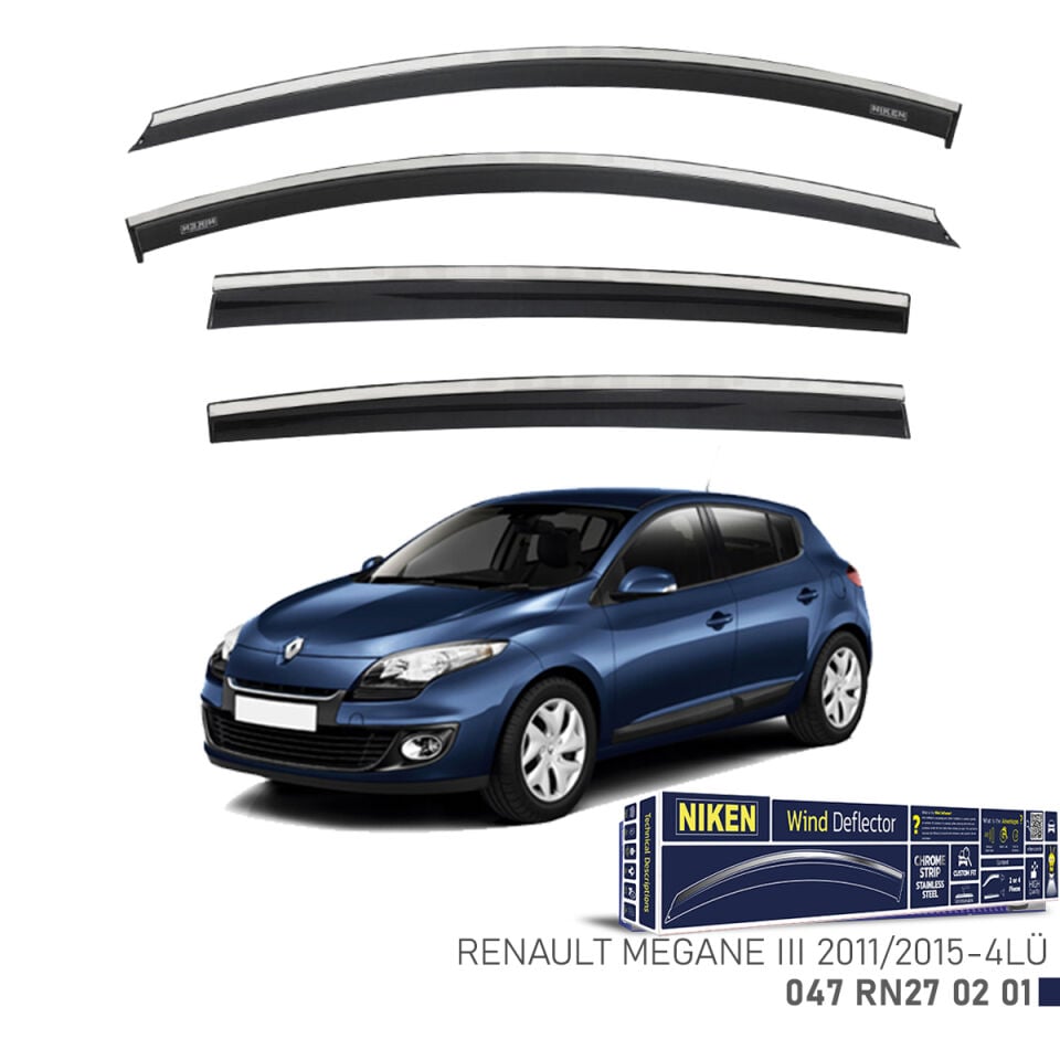 Niken Renault Megane 3 Cam Rüzgarlığı (2011-2015) 4'lü Set