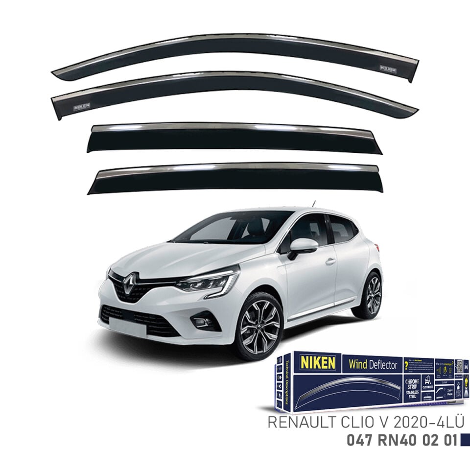 Niken Renault Clio 5 Cam Rüzgarlığı Kromlu (2020+) 4'lü Set
