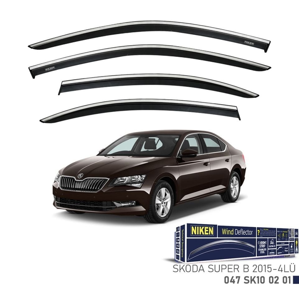Niken Skoda Super B 2015- Kromlu Cam Rüzgarlığı 4 LÜ