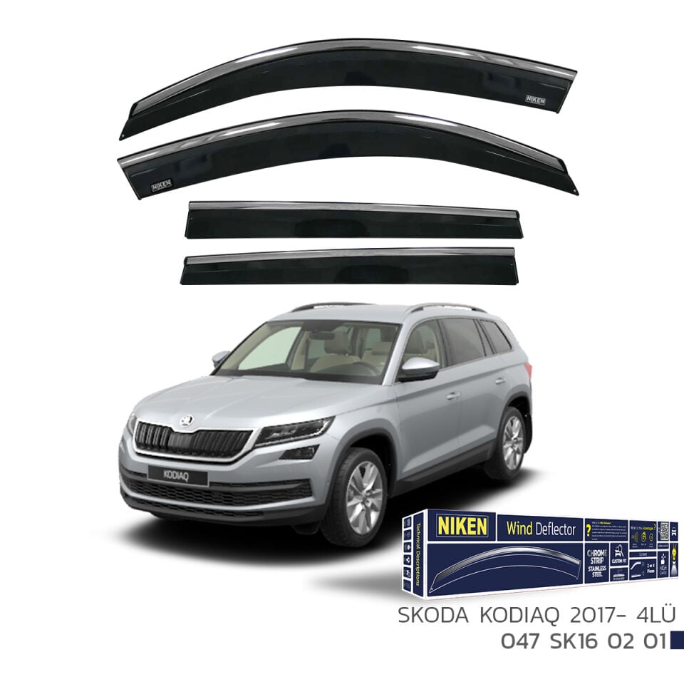 Niken Skoda Kodiaq Cam Rüzgarlığı Kromlu (2017+) 4'lü Set
