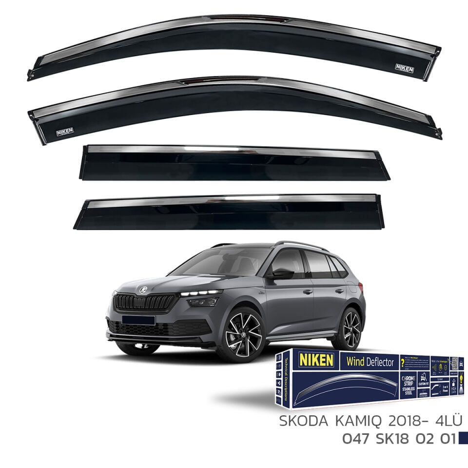 Niken Skoda Kamiq Cam Rüzgarlığı Kromlu (2018+) 4'lü Set