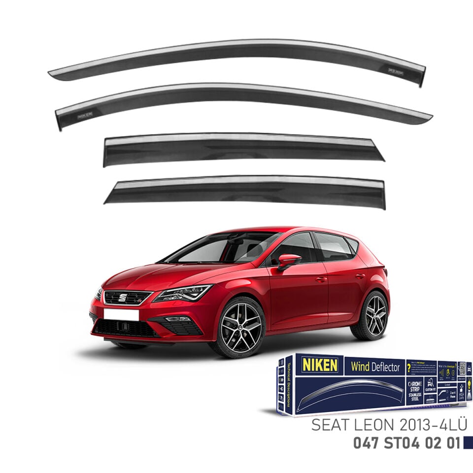 Niken Seat Leon Cam Rüzgarlığı Kromlu (2013+) 4'lü Set