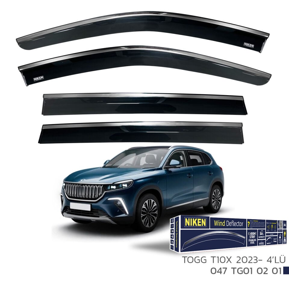 Niken Togg T10X Cam Rüzgarlığı Kromlu (2023+) 4'lü Set