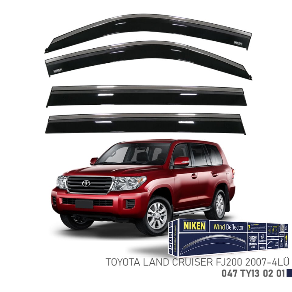 Niken Toyota Land Cruiser FJ200 Cam Rüzgarlığı Kromlu (2007+) 4'lü Set