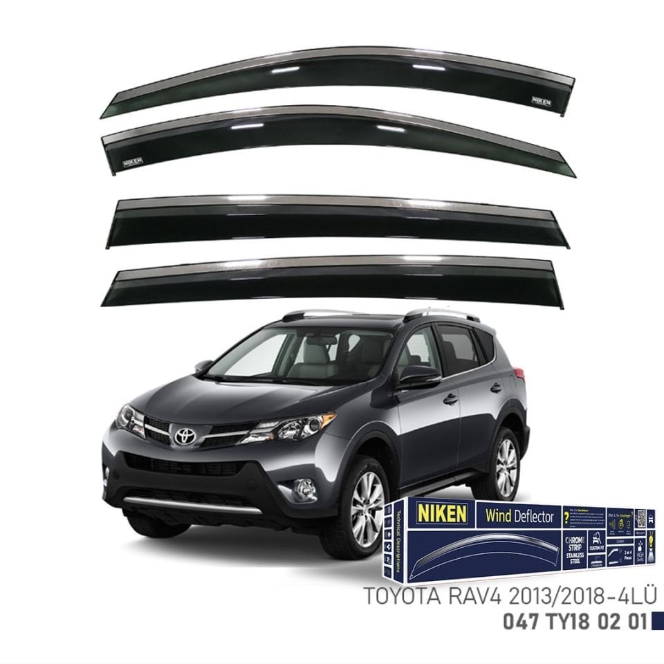 Niken Toyota Rav4 Cam Rüzgarlığı Kromlu 2013-2018 4'Lü